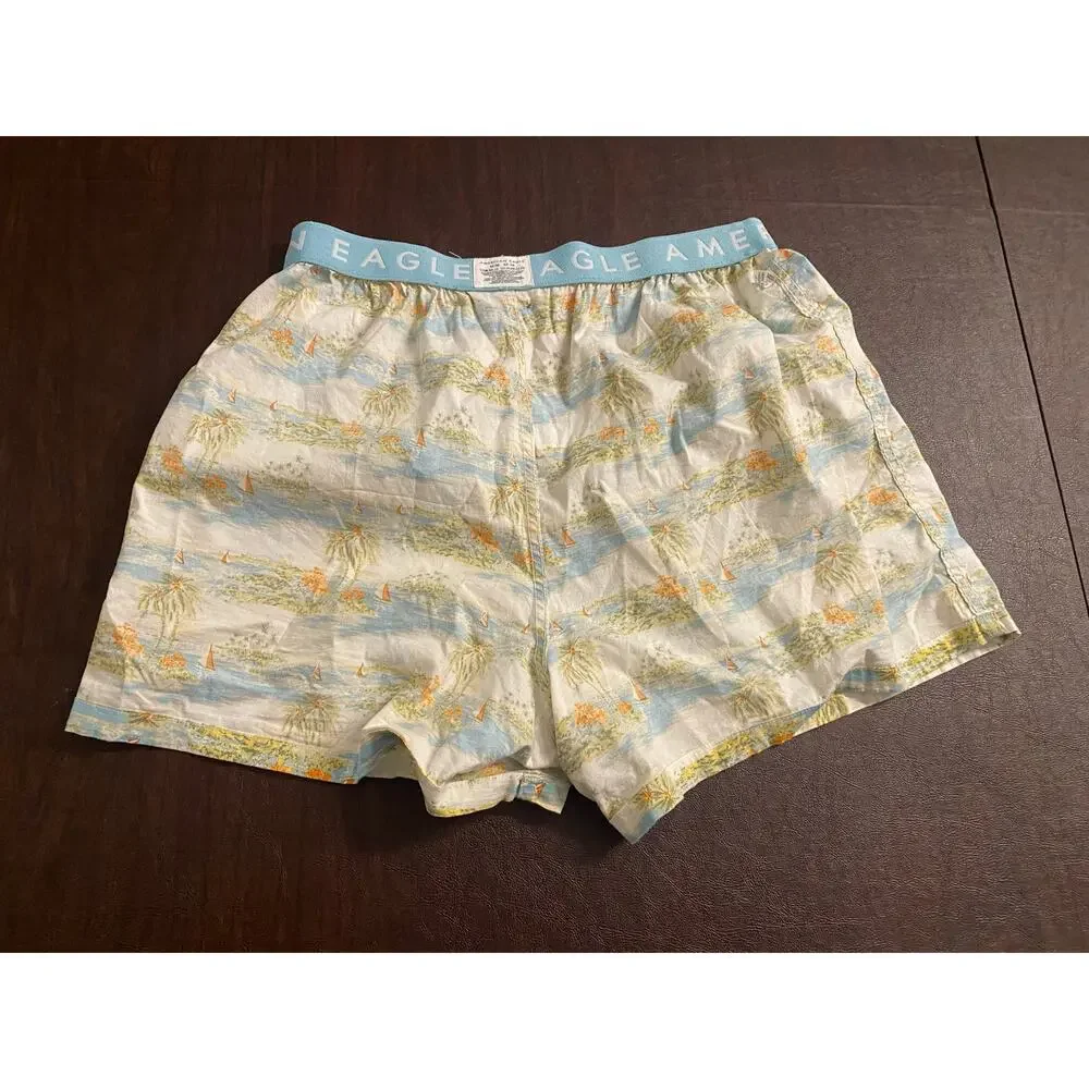 American Eagle Tropical Island Print Knit Boxers Men’s M 32-34 Lounge Shorts